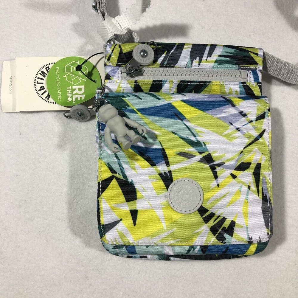 NEW Kipling Womens Bright Palm Print Crossbody Bag Travel NWT - Picture 2 of 9
